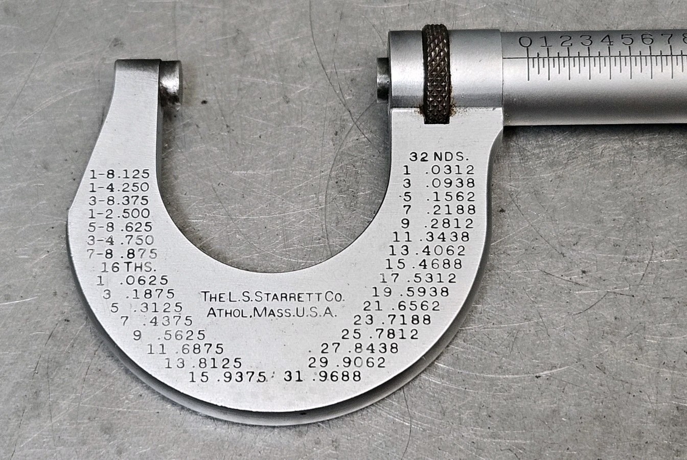 Starrett No. 657AA magnetic base + 1" dial indicator - micrometer - caliper