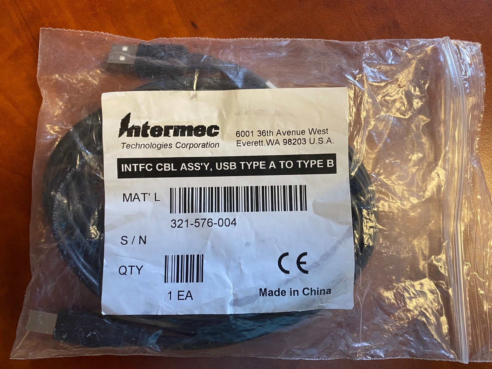 Intermec 321-576-004 INTFC CBL ASS'Y, USB Type A TO Type B