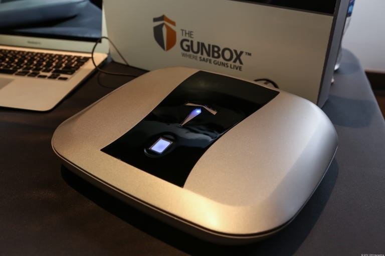 The GUNBOX Biometric + RFID Handgun Safe-Quick Access Storage, W Mobile GPS
