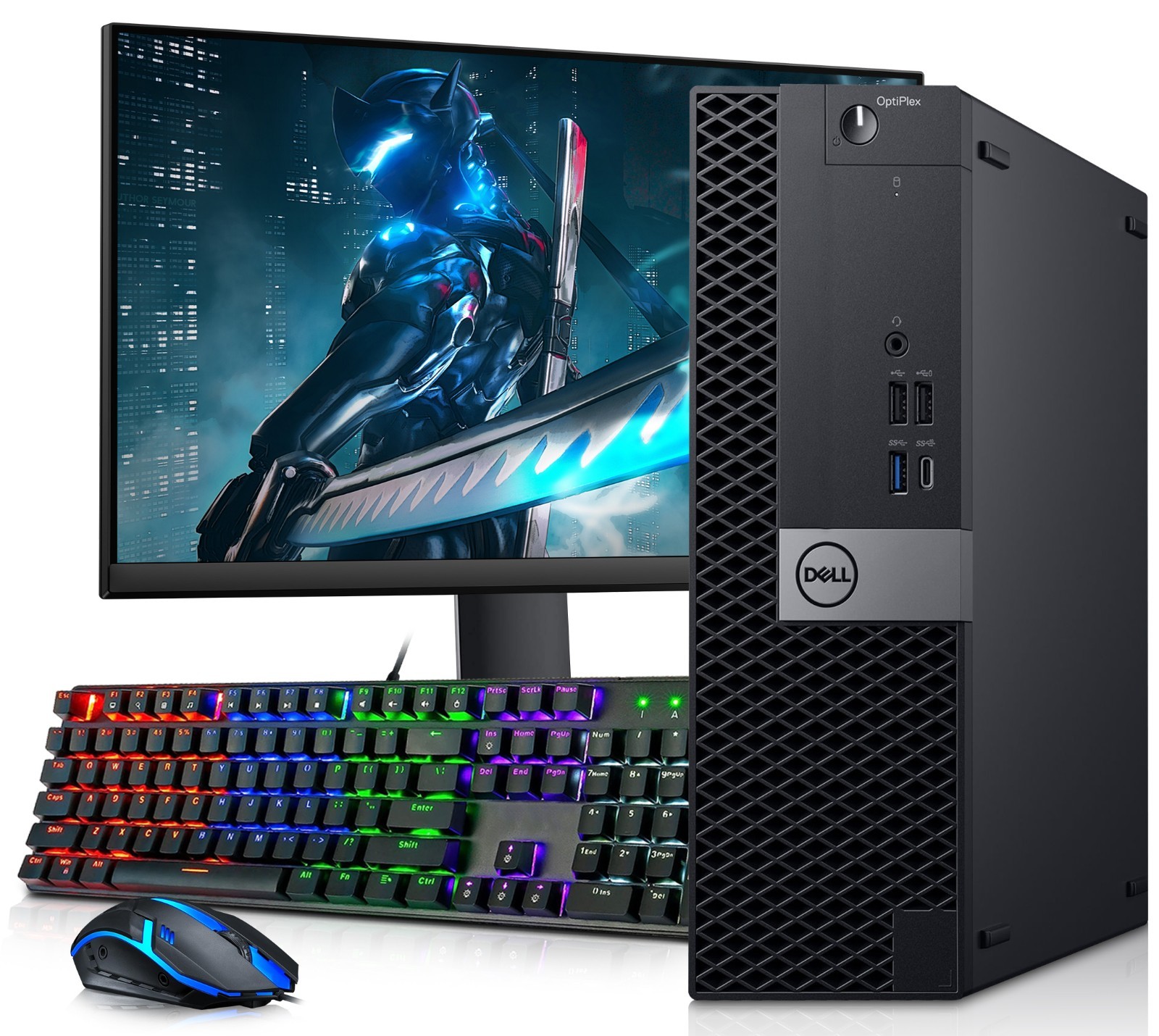 Dell SFF Gaming PC Intel i5 8th 16GB Ram 512GB SSD HDD 24" LED NVIDIA Windows 11
