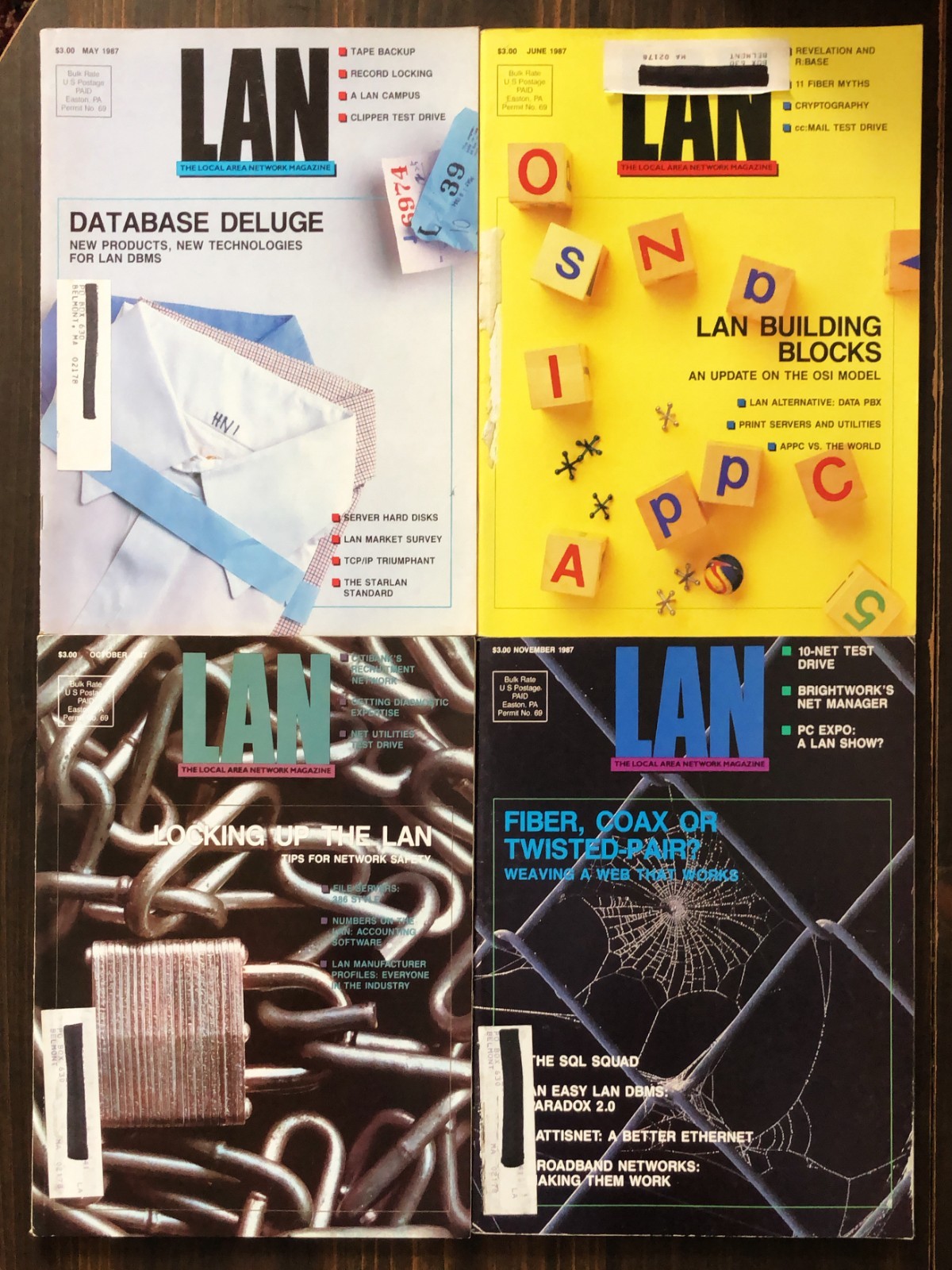 1987 LAN Local Area Network Magazine - Lot 0f 5