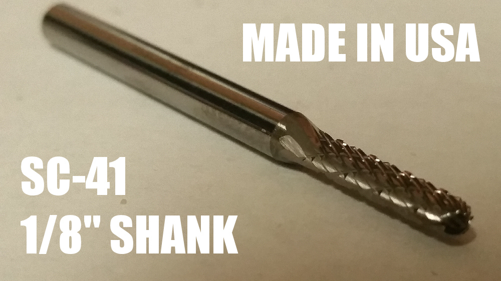 SC41D Cylindrical End SOLID Carbide Burr Bur Cutting Tool Die Grinder Bit 3/32"