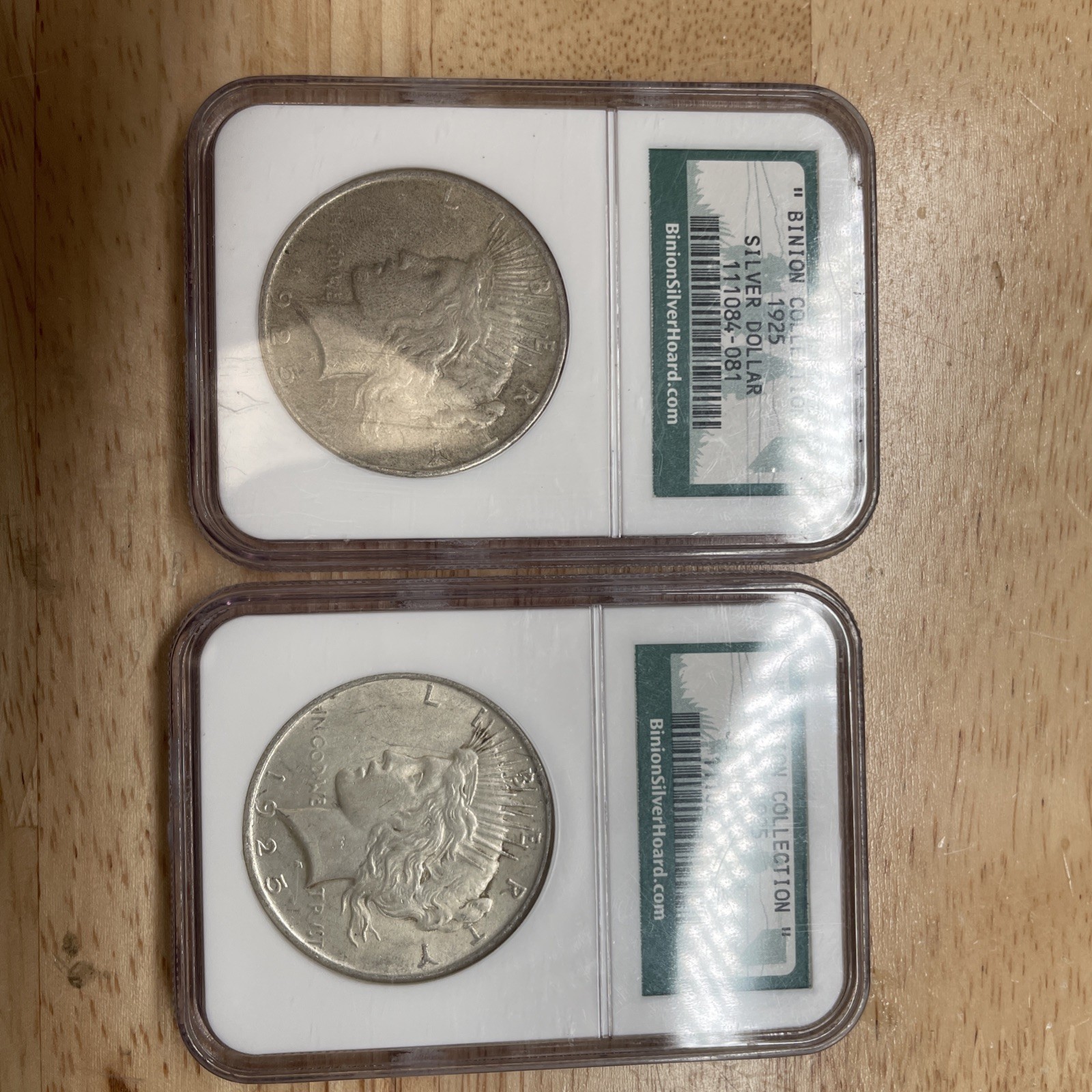 1925 Peace Dollar Binion Silver Hoard Coins