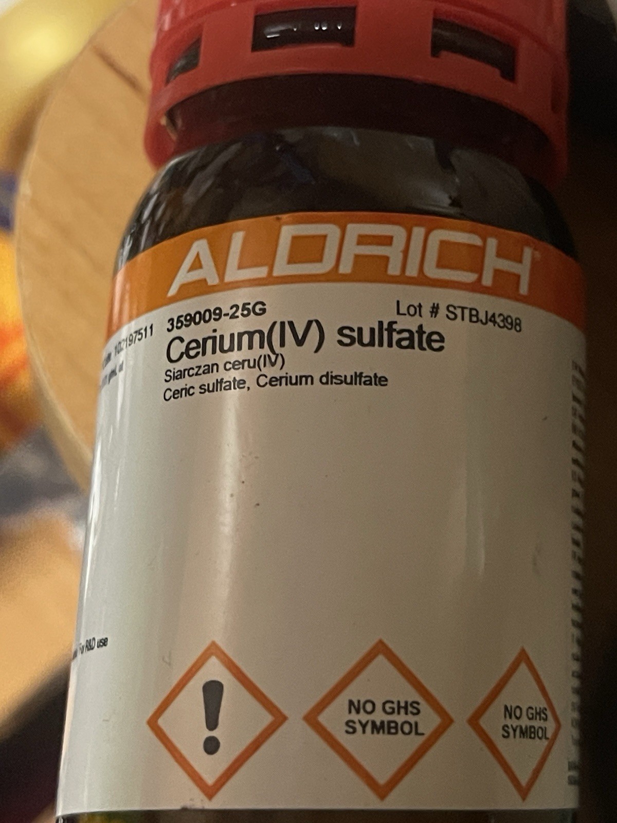 Cerium(IV) Sulfate, ACS, 99.9%, 25gram