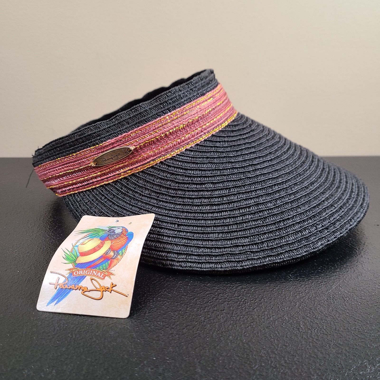 Panama Jack Straw Sun Visor 4.75" Peak NWT