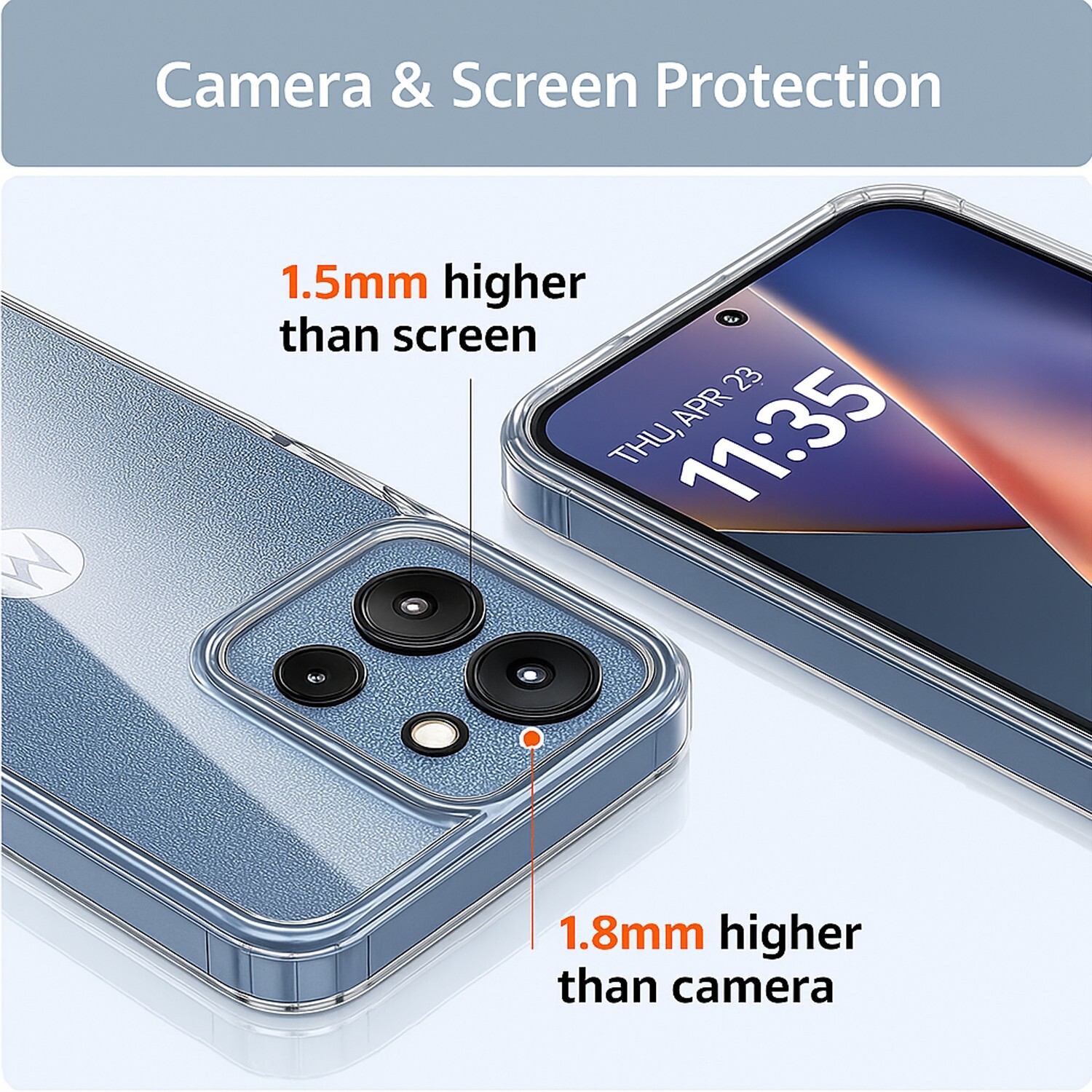 For Motorola Edge 2025 Case Phone Cover Shockproof Slim + Tempered Glass Screen