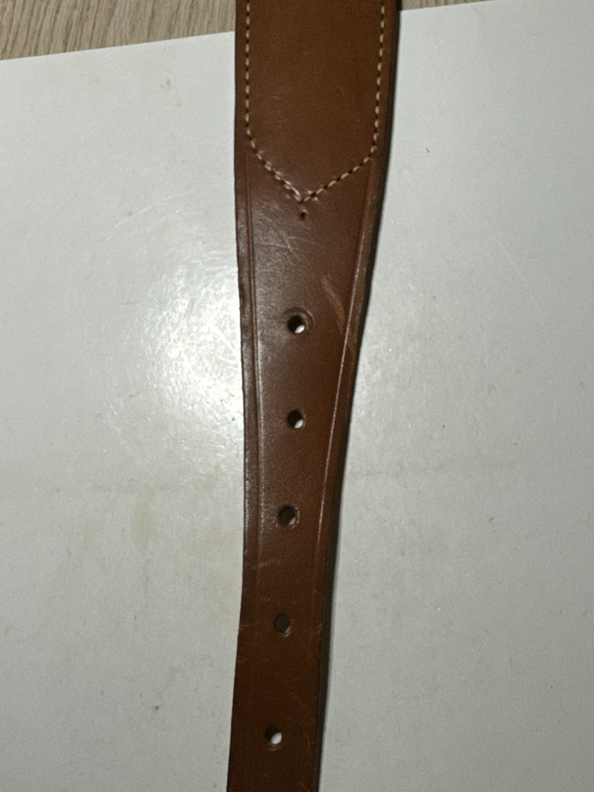Genuine leather adjustable rifle sling, brown