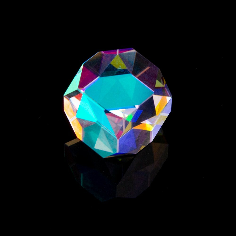 Cross Dichroic Prism Dice Octahedral Beam Combiner Decorative Cube Crystal 1pc