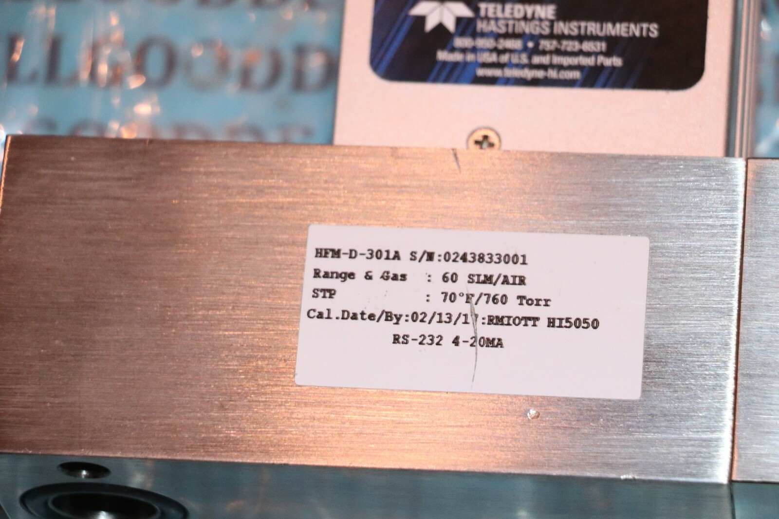 Teledyne HFM-D-301A Thermal Mass Flow New