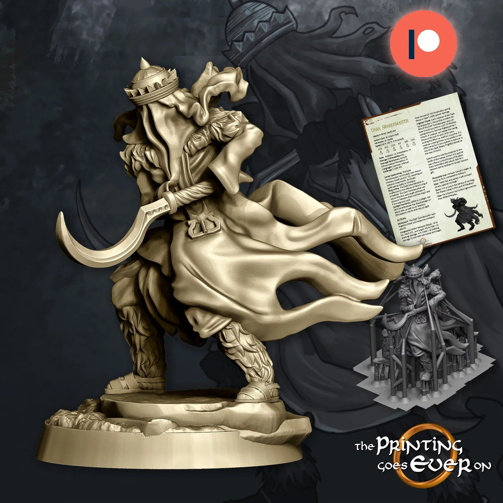 Dark Swordmaster - 28-32mm Waylay at Fehntop - Resin Tabletop Miniature