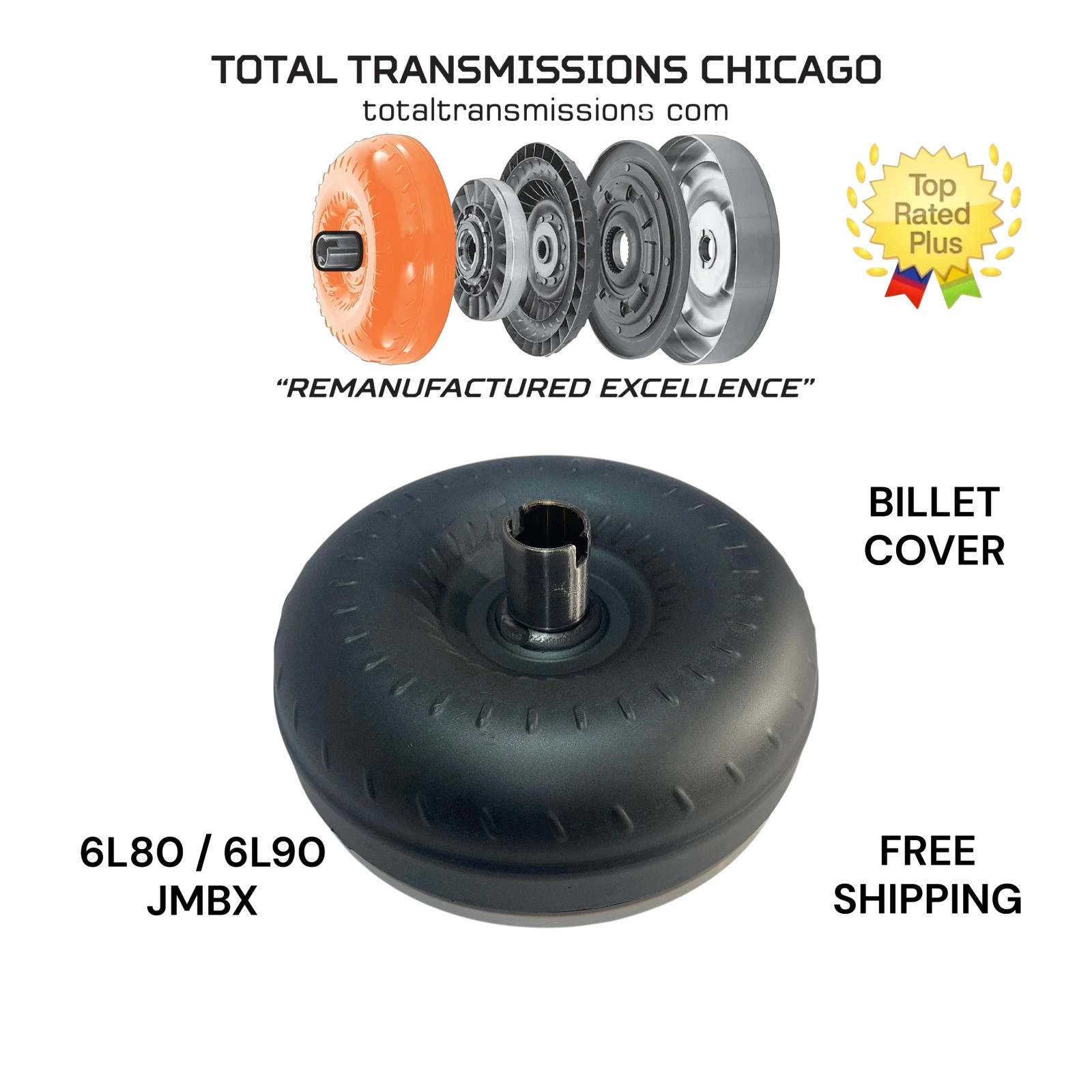 6L80E 6L90E JMBX GM TORQUE CONVERTER CHEVY HEAVY DUTY BILLET COVER