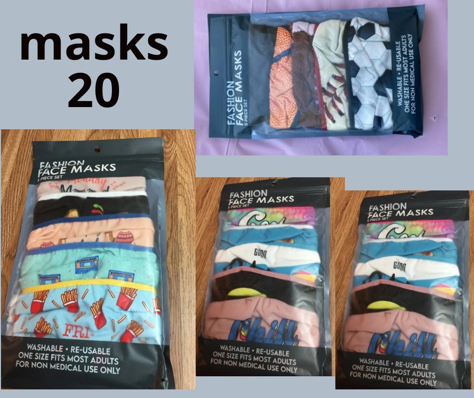 5-Pack Face Mask Reusable Washable Masks Fashion Men taco tuesday fri yay happy