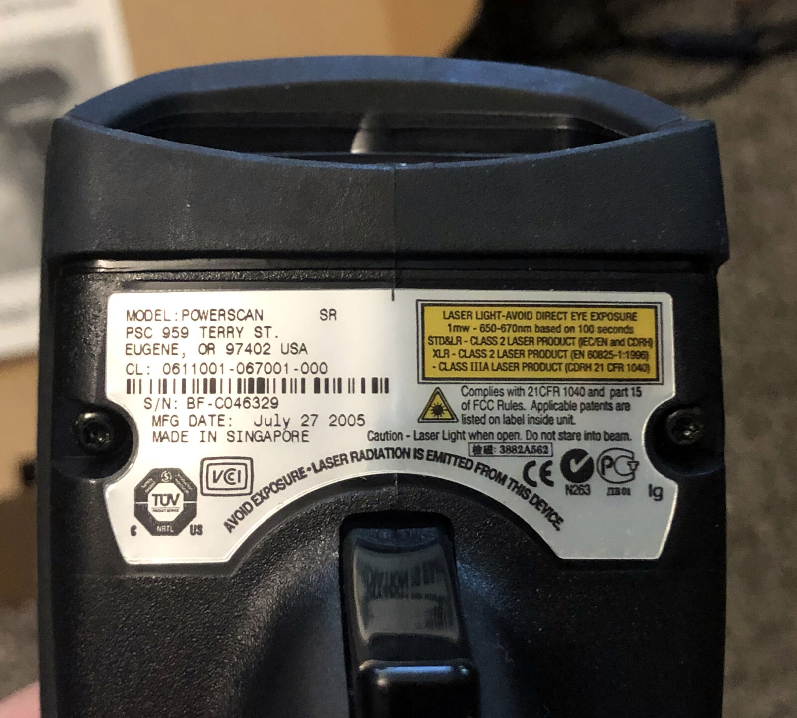 Never Used Psion Teklogix POWERSCAN SR Barcode Scanner
