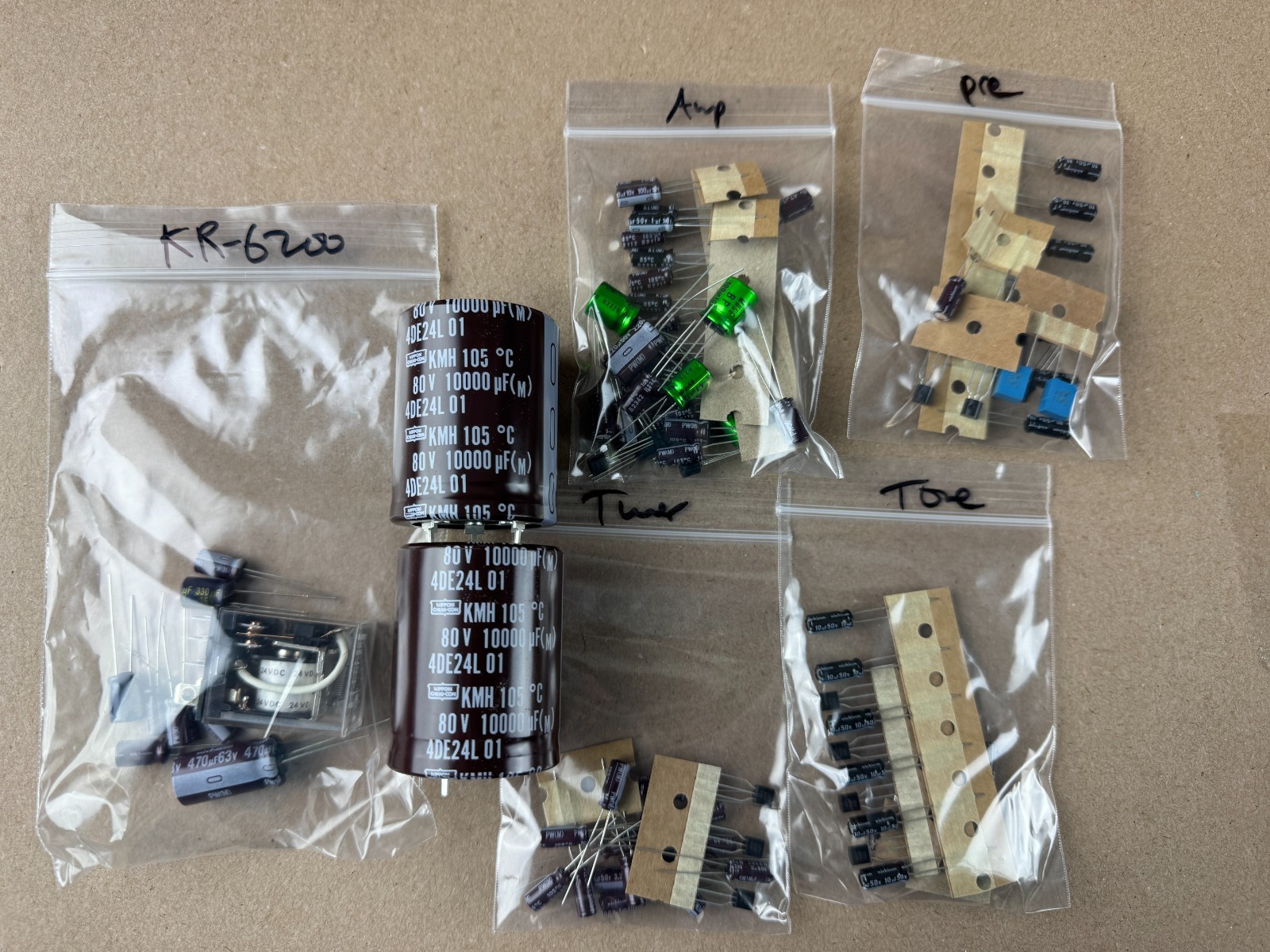 Kenwood KR-6200 COMPLETE Rebuild Kit High-Quality Recap w/ Transistors Relay