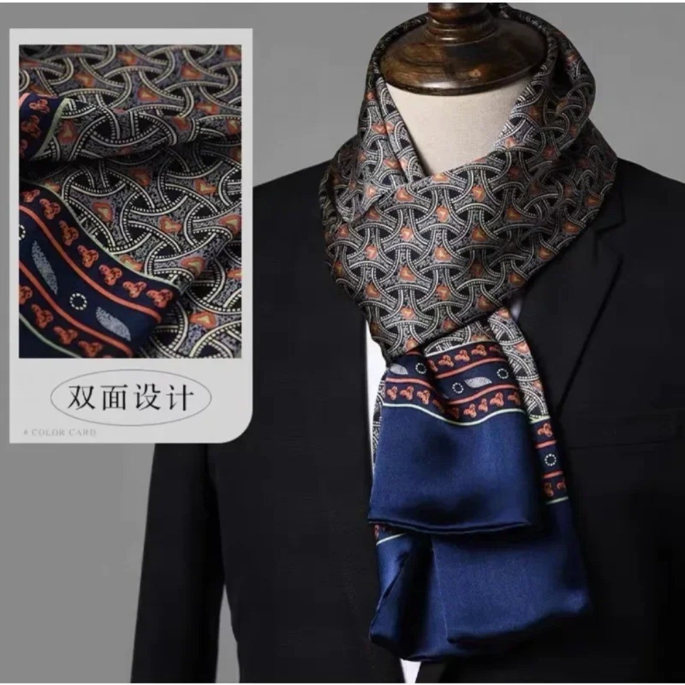 100% Silk Scarf Men Women Neckerchief Wrap Casual Business Paisley Floral Gifts