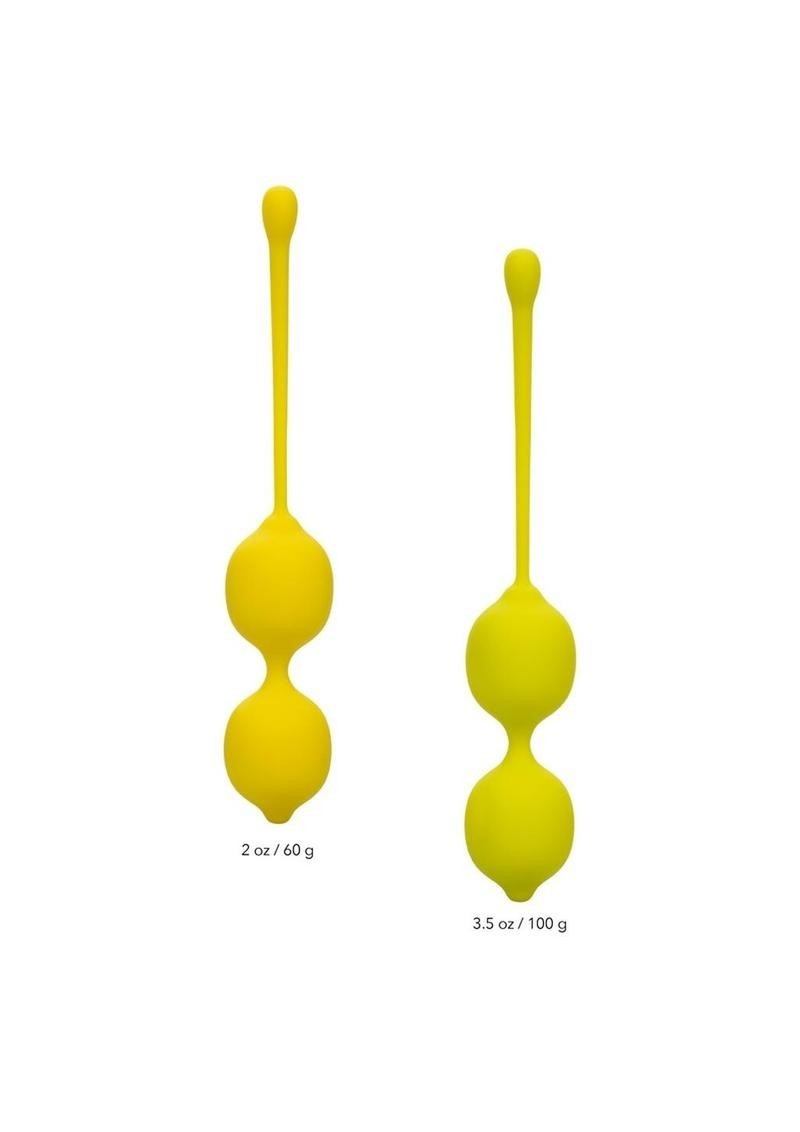 CalExotics Weighted Lemon Yellow Silicone Ben Wa Balls Kegel Exerciser