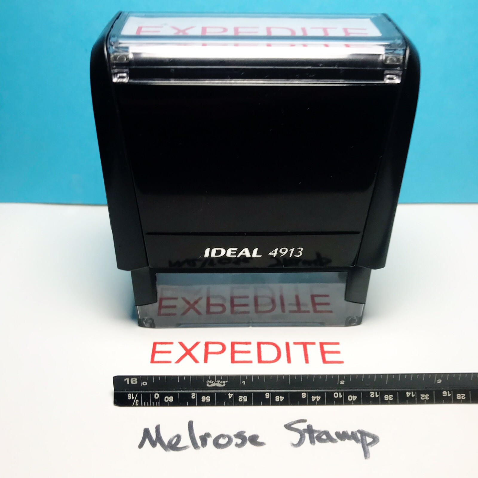 Expedite Rubber Stamp Red Ink Self Inking Ideal 4913