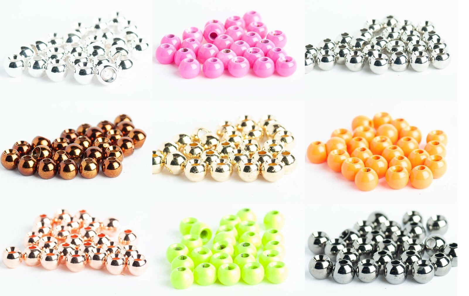 Premium Brass Fly Tying Beads - 100 Pack