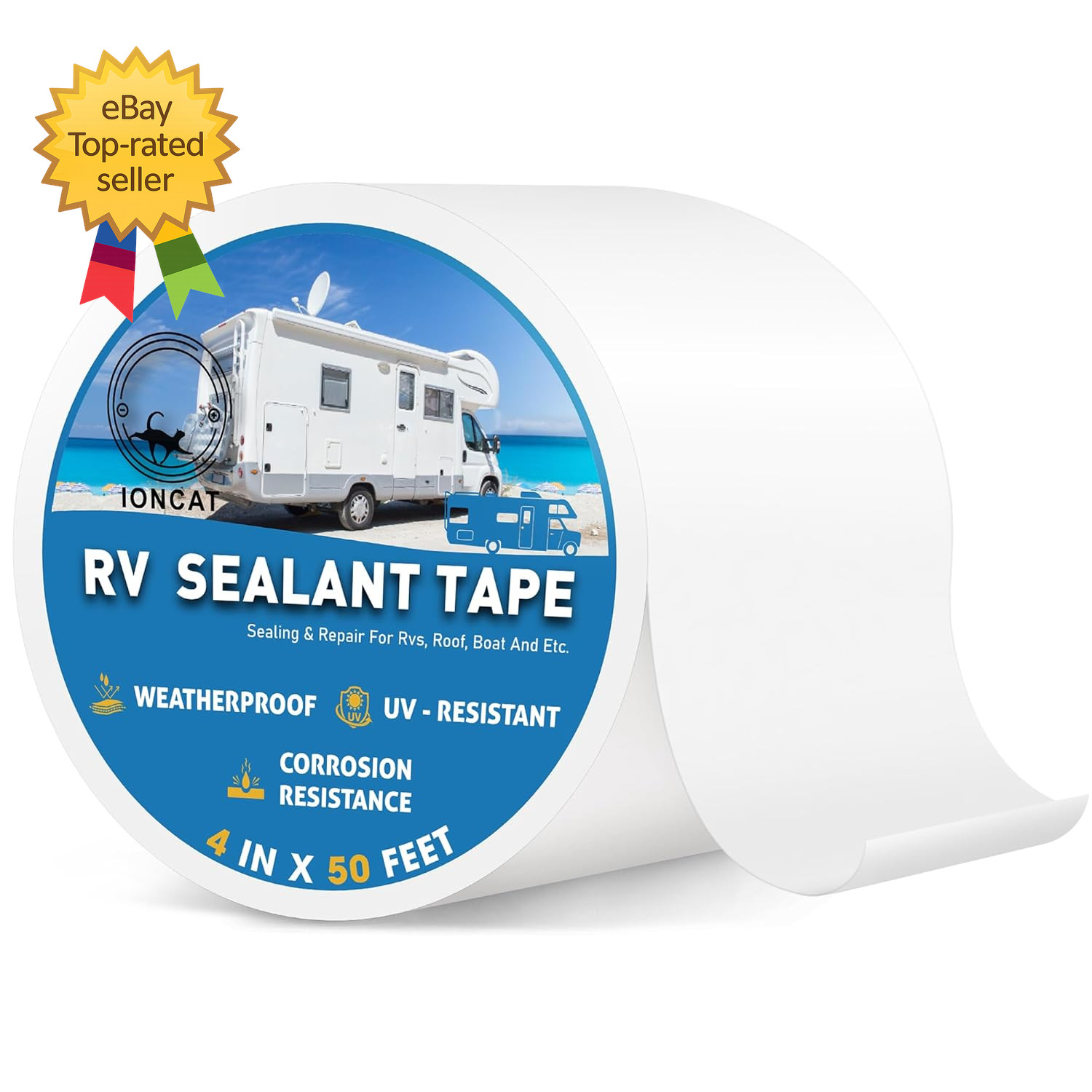 RV Roof Sealant Tape 4 Inch X 50 Feet RV Repair Seal Tape for Camper Trailer
