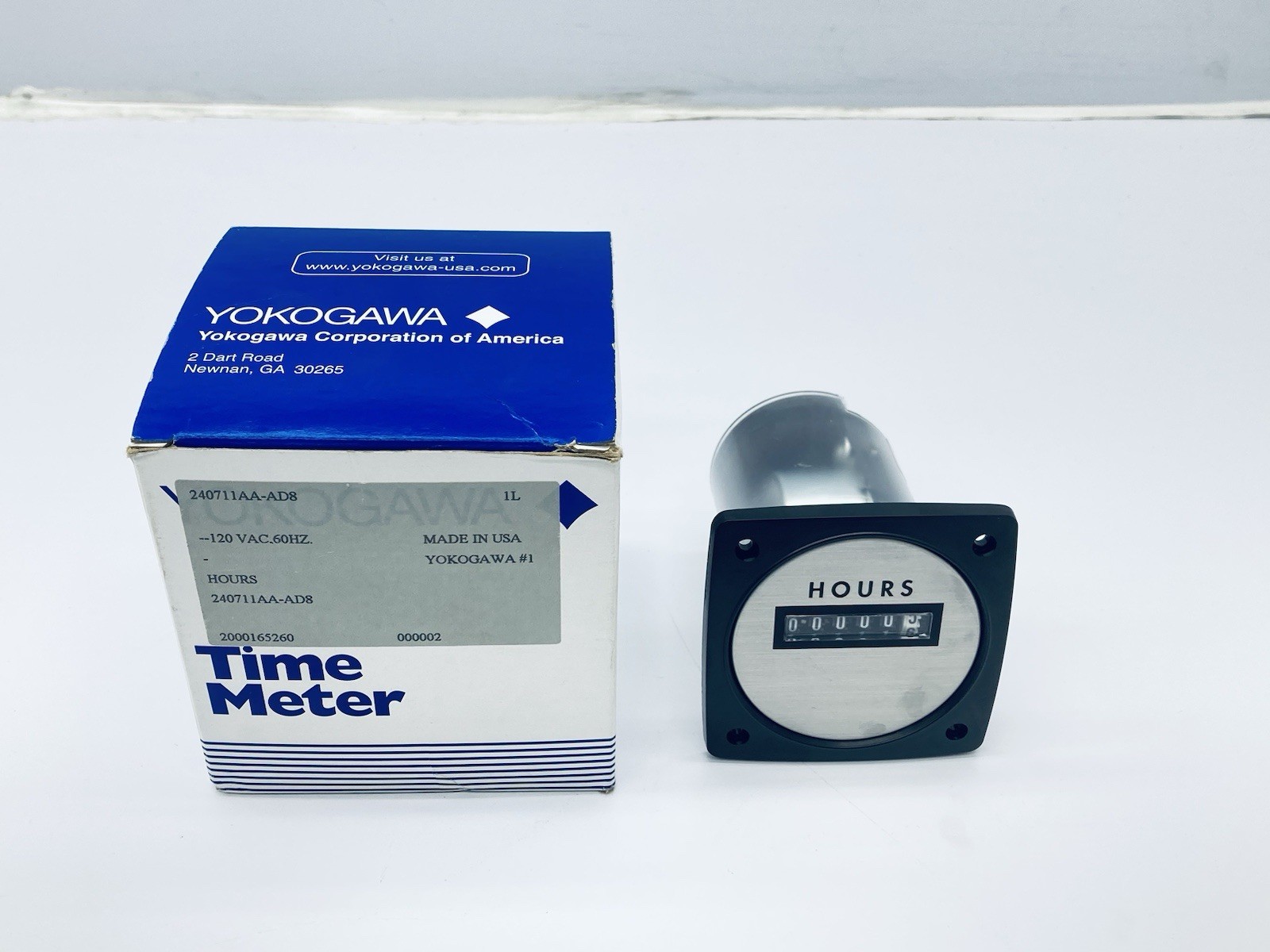YOKOGAWA 240711A-AD8 PANEL MOUNT ELAPSED TIME METER 3" 6-DIGITS 120V 60HZ NON-RE