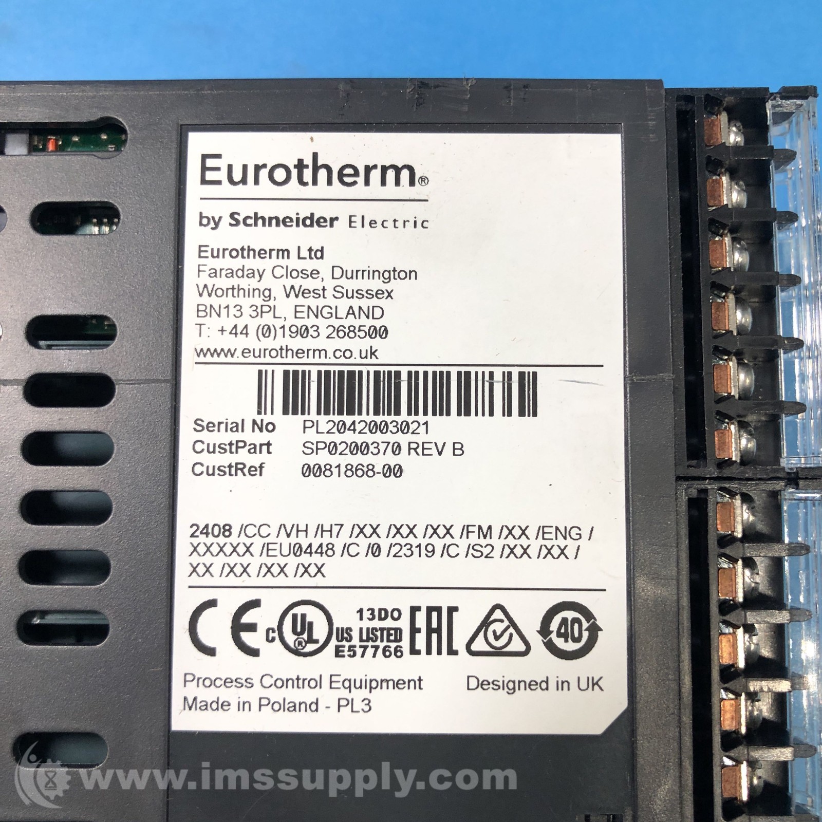 Schneider Electric SP0200370 Temperature Controller Programmer FNIP