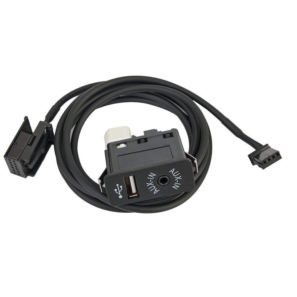 AUX USB Interface Panel Adapter And Socket Plastic USB2.0 Black For