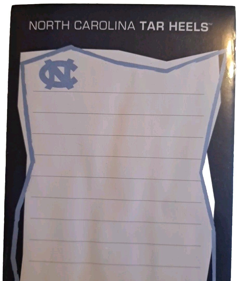 Refrigerator Note Pad Magnetic 75 pgs UNC NC Tar Heels Blue & White Grocery List