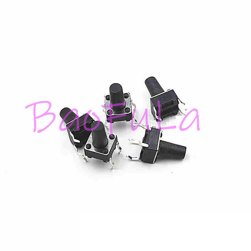 50PCS Tactile Push Button Switch Tact Switch 6X6X10mm 4-pin DIP