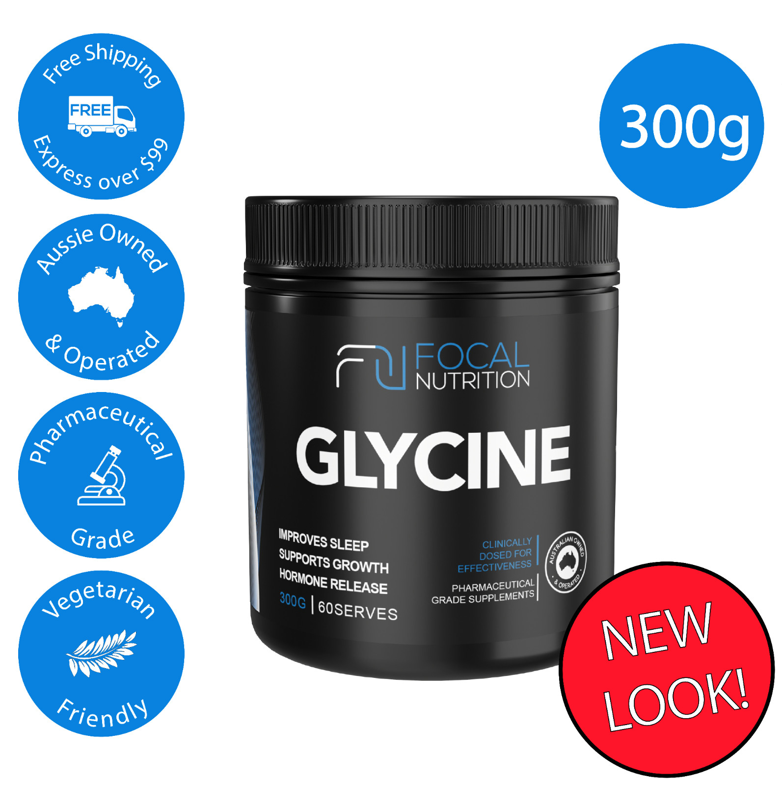 100% PURE GLYCINE POWDER PREMIUM QUALITY 300G