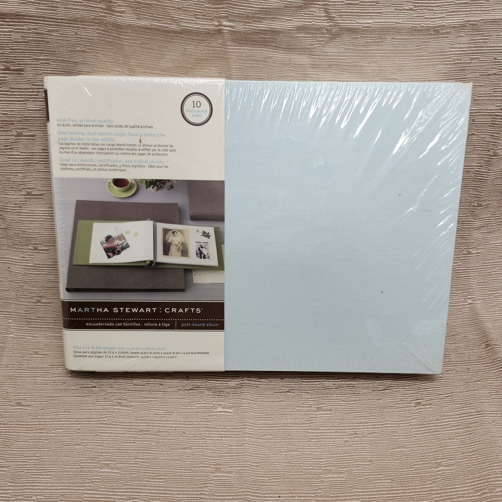 2007 Martha Stewart Crafts Scrapbook Baby Blue New 11.5x8” Pages Post Bound