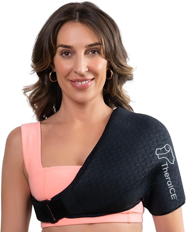 TheraICE Shoulder Ice Pack Wrap PRO Compression Sleeve for Rotator Cuff Relief