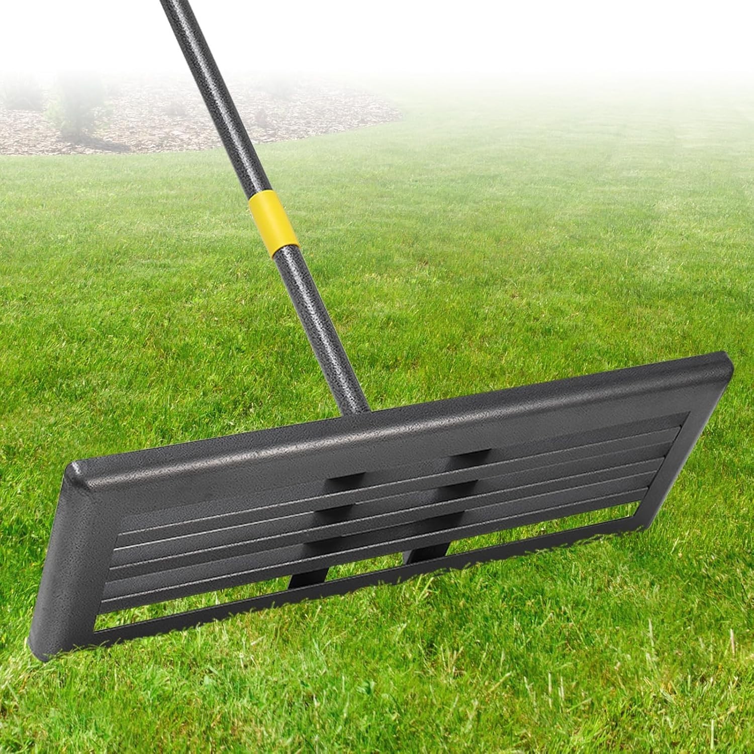 Heavy-Duty Lawn Leveling Rake 30x10in with 80in Adjustable Handle - Rustproof