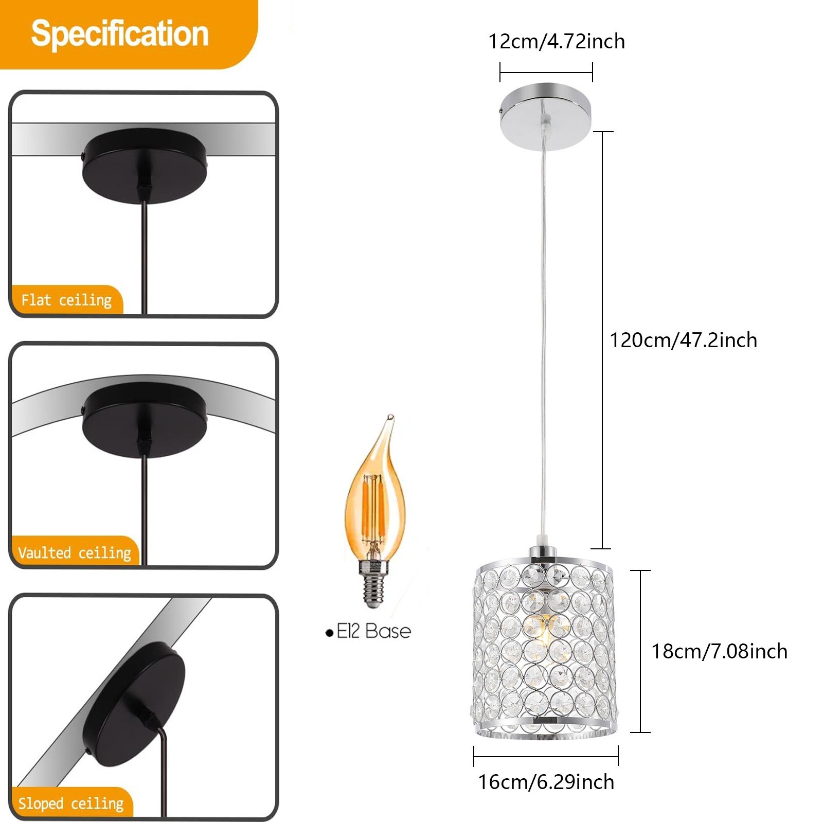 Crystal Pendant Light Modern Indoor Decor Pendant Lighting Ceiling Hanging Light