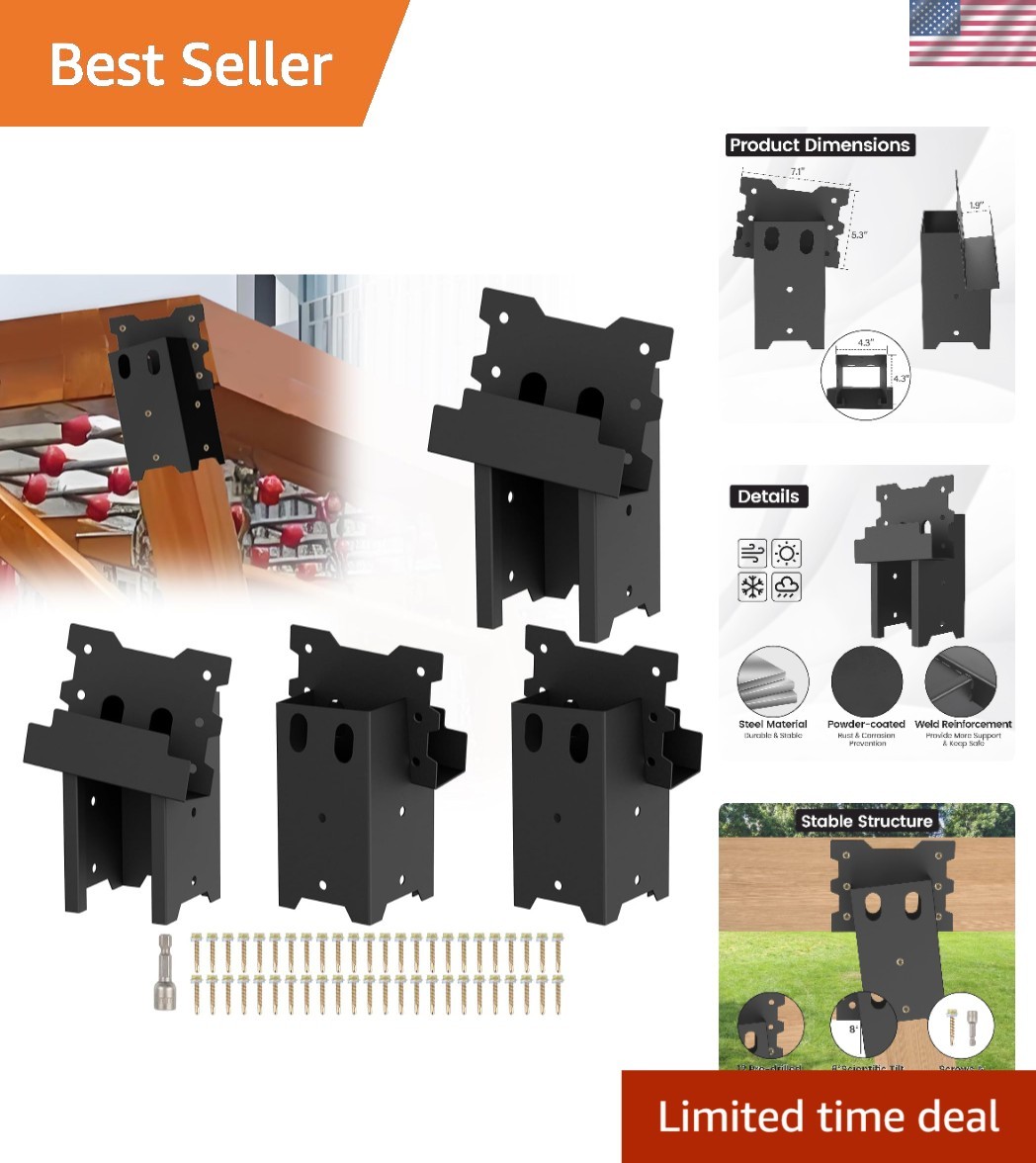 Rust-Resistant Deer Stand Brackets 4-Pack, Supports Up to 2000 lbs for Platforms