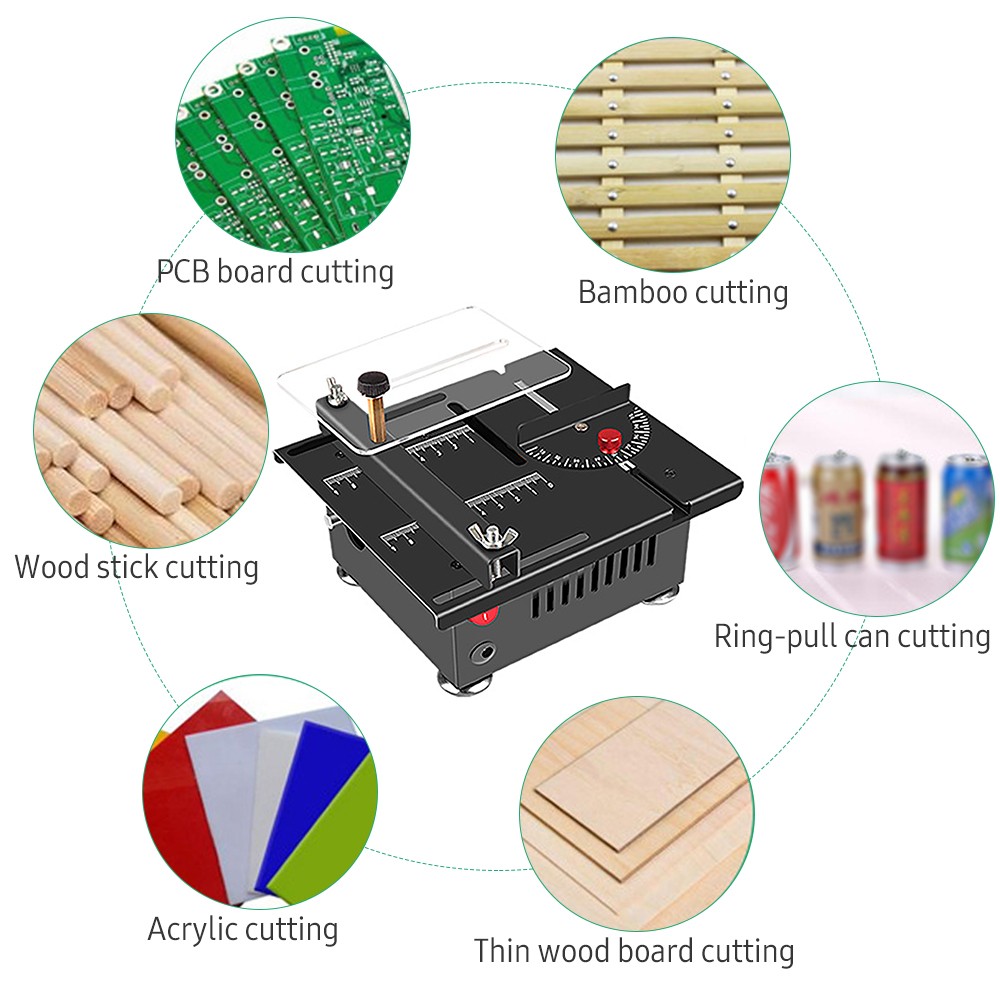 Table Saw Multi Functional Speed Angle Adjustable Wood Acrylic Plastic Cutting