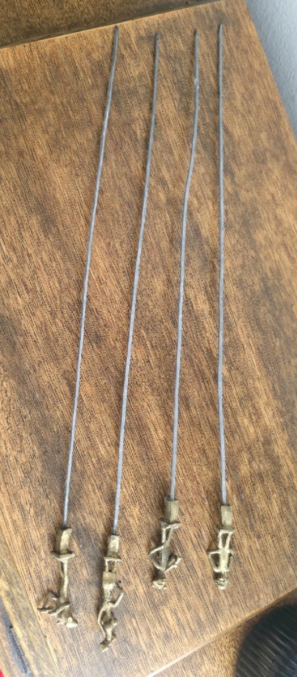 4 AFRICAN TRIBAL FIGURAL HANDLE KABOB SKEWERS