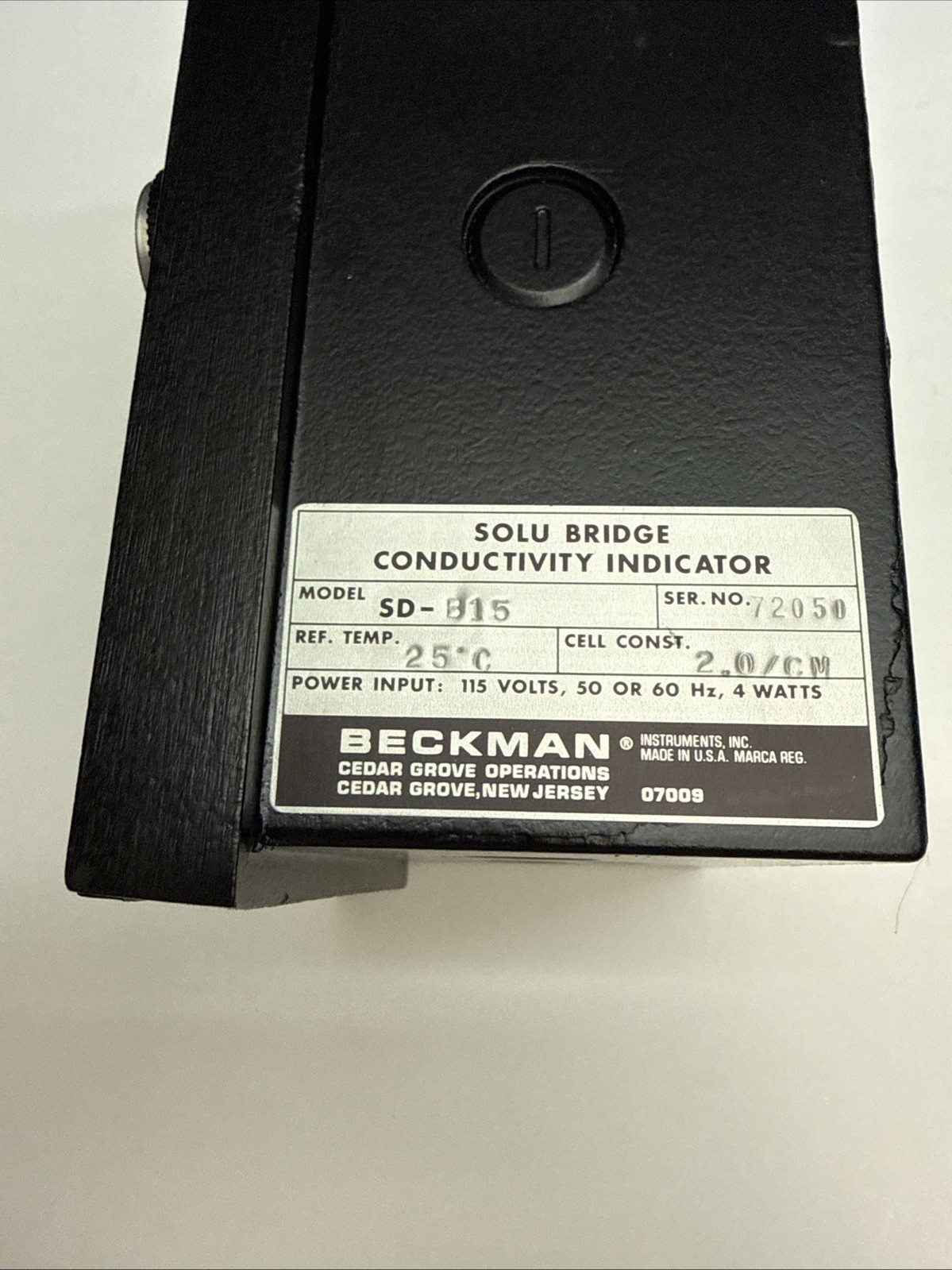 Beckman Solu-Bridge SD-B15 Conductivity Controller Science Electronics Box
