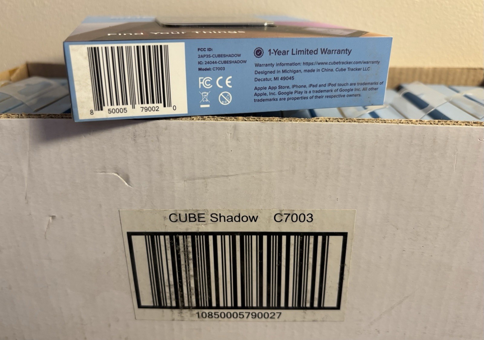 -LOT OF 10- Cube Shadow C7003 Item Finder/Trackers (Rechargeable Battery)