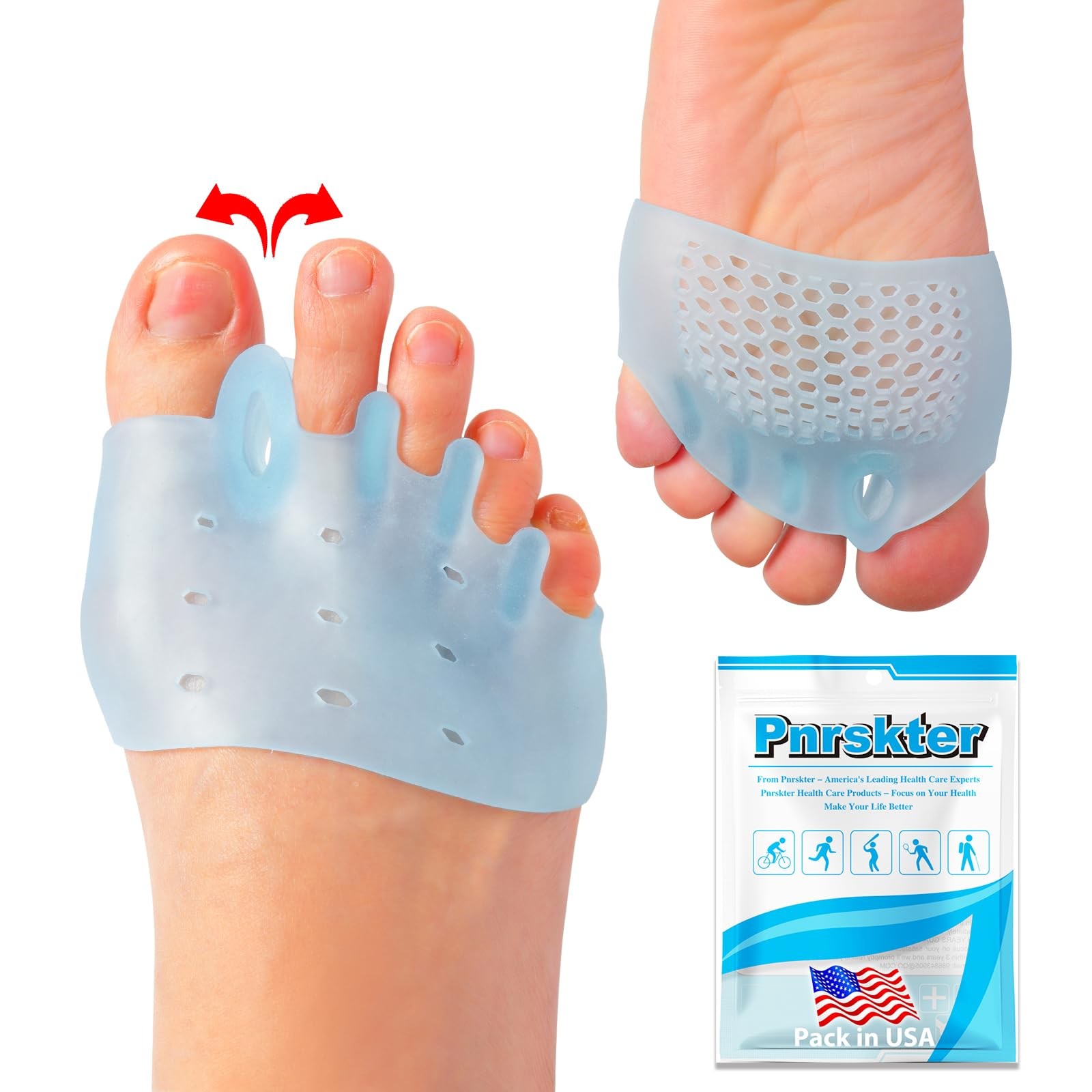 Toe Spacers & Metatarsal Pads for Pain Relief, Gel Cushions for Foot Health