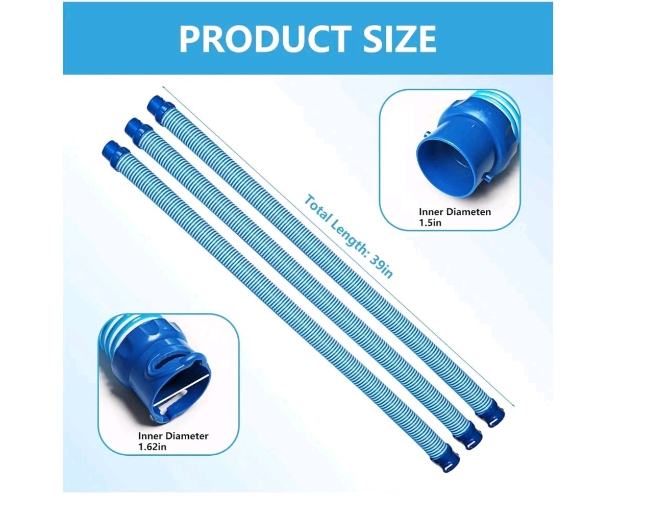 5-Pack 39" Pool Cleaner Hose for Zodiac MX6 MX8 X7 T3 T5 R0527700 Twist Lock