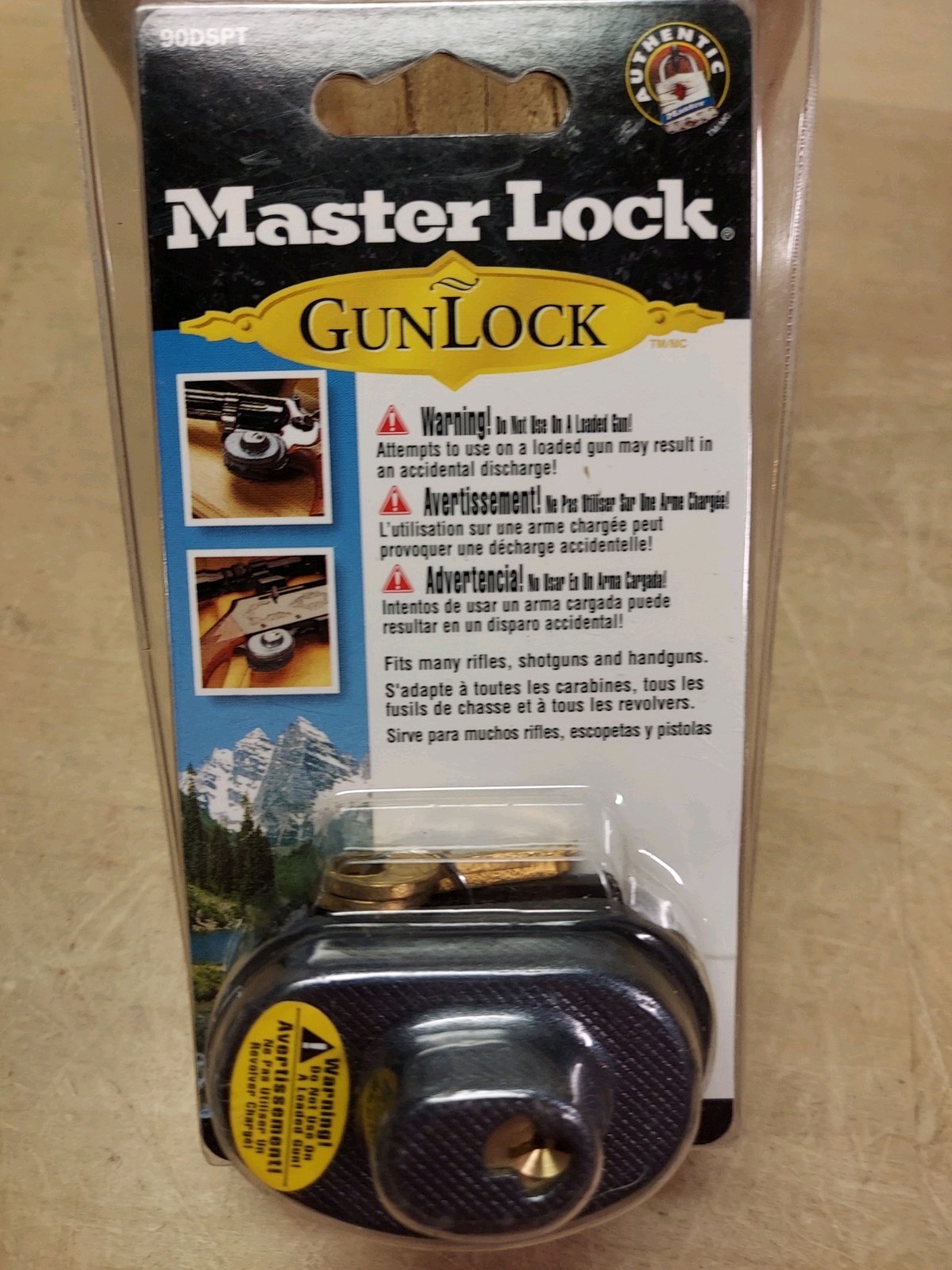 Master Lock Gun Lock New In Package 90DSPT 2 1/2 Lifetime Warranty Gun Lock