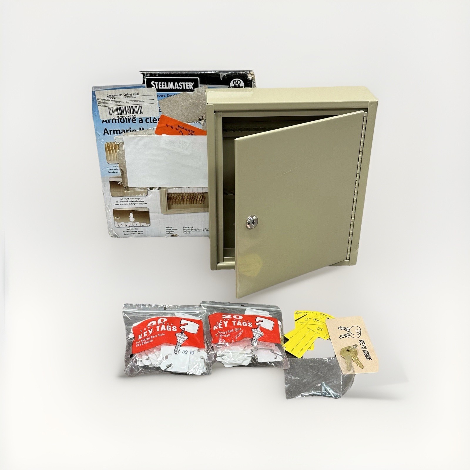 STEELMASTER 2019060A03 UniTag 60 Key Cabinet Safe - Sand (Open Box Item)!