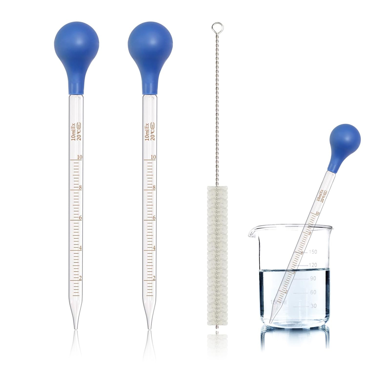 2pcs Glass Pipettes Dropper, Liquid 10ml Graduated Liquid...