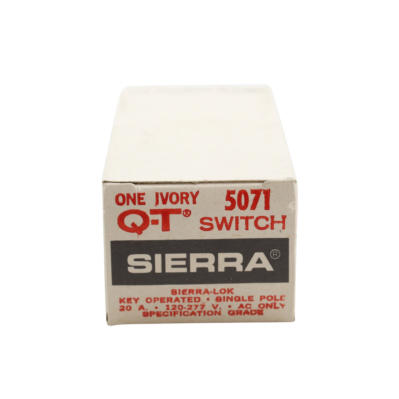 SOLA BASIC 5071 1-POLE SPEC GRADE AC LOCKING SWITCH, 20A 120/277V, IVORY