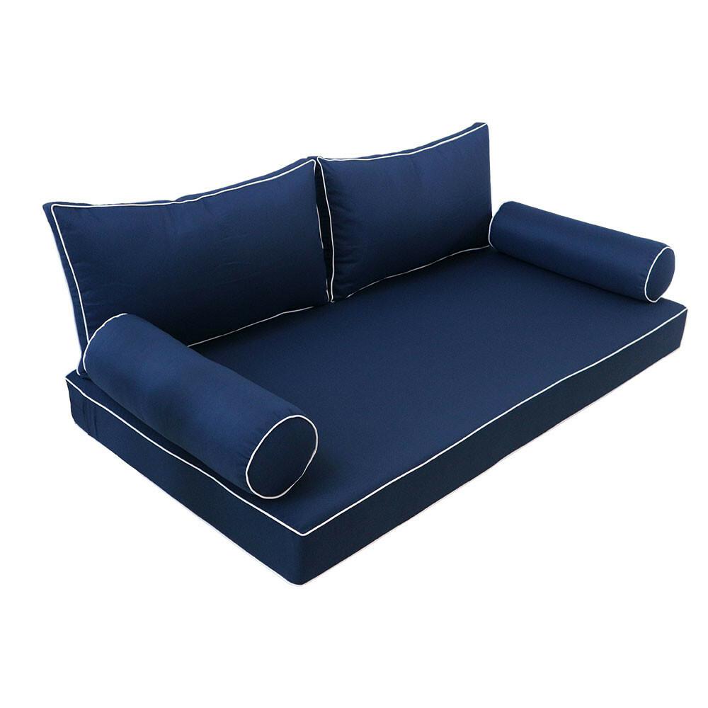 Style2 5PC Contrast Pipe Daybed Mattress Cushion Complete Set-Full Size AD101