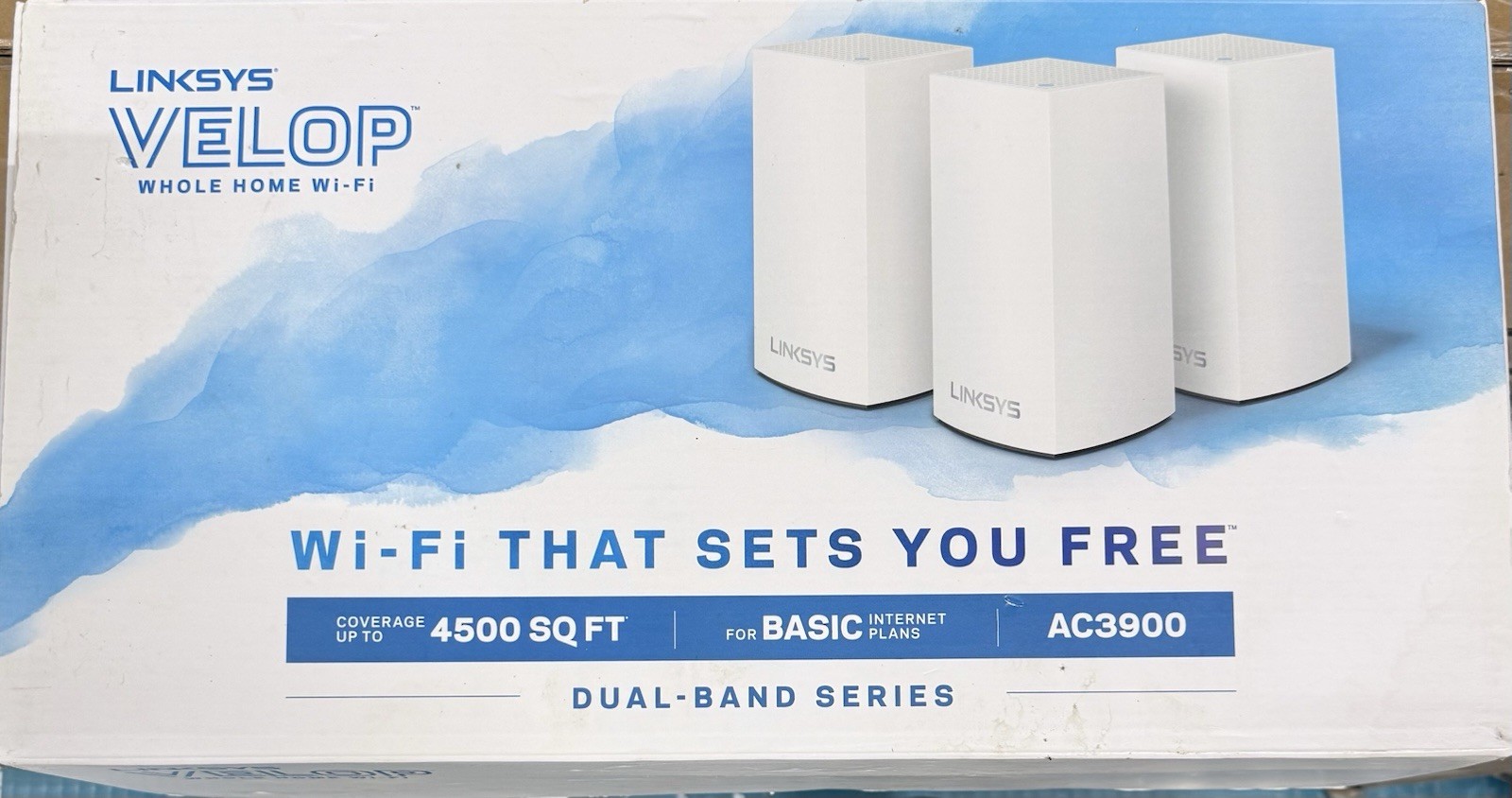 Linksys Velop AC3900 Dual-Band Whole Home Wi-Fi System 3-Pack Factory Sealed