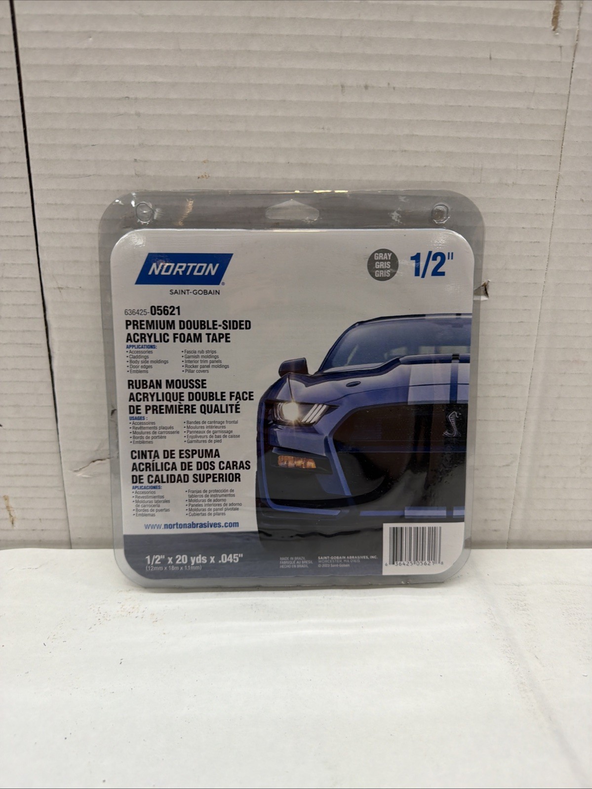 Norton 05621 Double-Sided Automotive Attachment Tape 20 yd x 1/2 in x 0.043 in