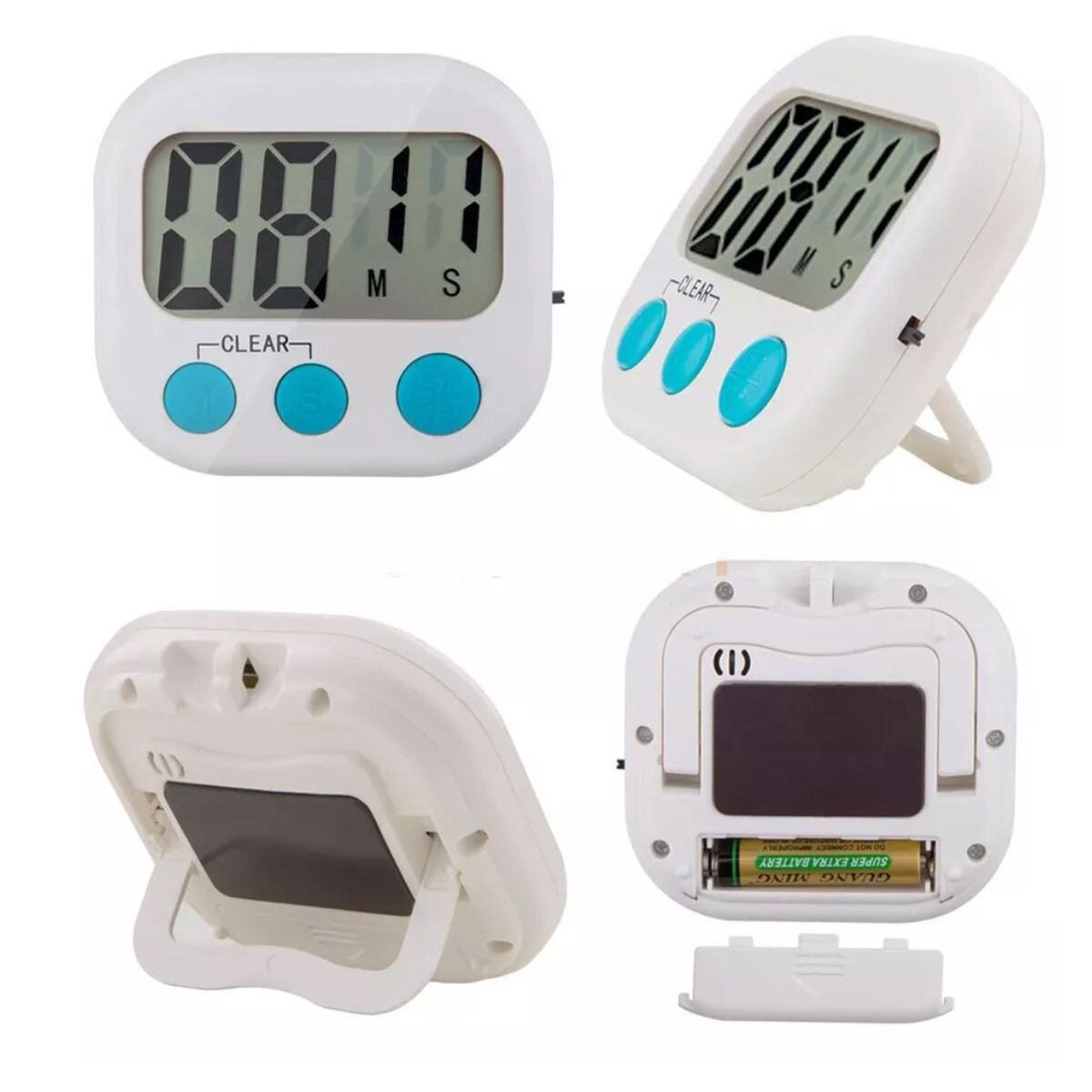 2 Pack Kitchen Timer Digital Large Magnet Cooking LCD Alarm Loud Countdown Clear