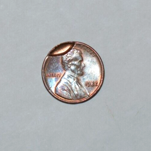 1982 No Mint P Lincoln Penny Error No Mint Mark Copper Varity Indent Multi Error