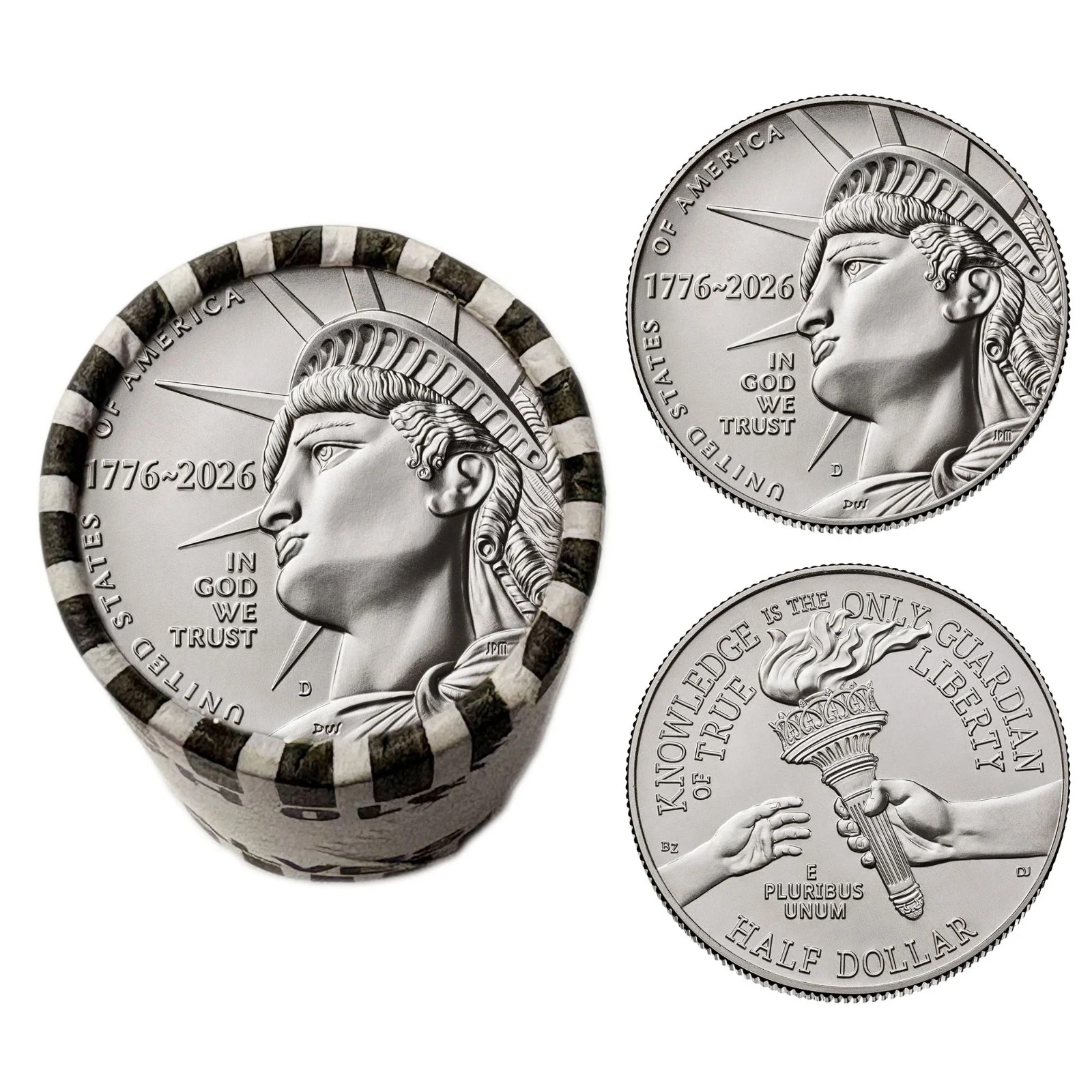 2026-D Enduring Liberty Half Dollar Roll- America 250- 1776-2026 Dual Date- OBW